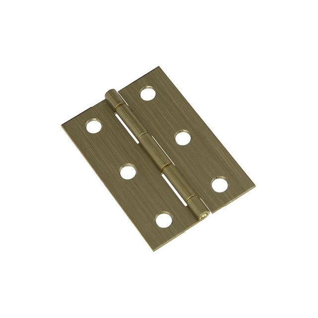 National Hardware N211-409 Decorative Broad Hinge, 2-1/2 in H Door Leaf, 0.05 in Thick Door Leaf, Brass, Antique Brass