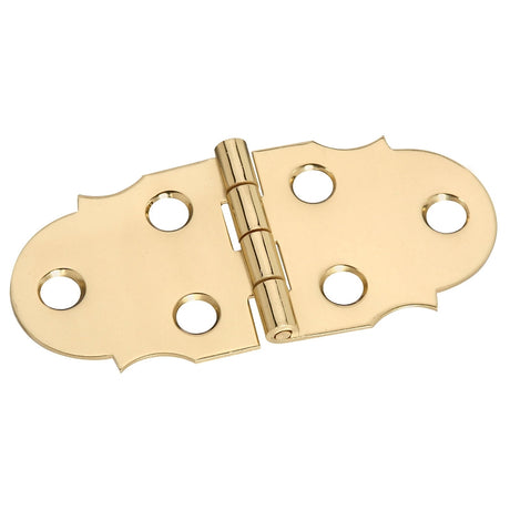 National Hardware N211-805 Decorative Hinge, 1.31 in H Door Leaf, 0.06 in Thick Door Leaf, Brass, Solid Brass, 6 lb