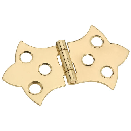 National Hardware N211-821 Decorative Hinge, 1.36 in H Door Leaf, 0.04 in Thick Door Leaf, Brass, Solid Brass, 2 lb