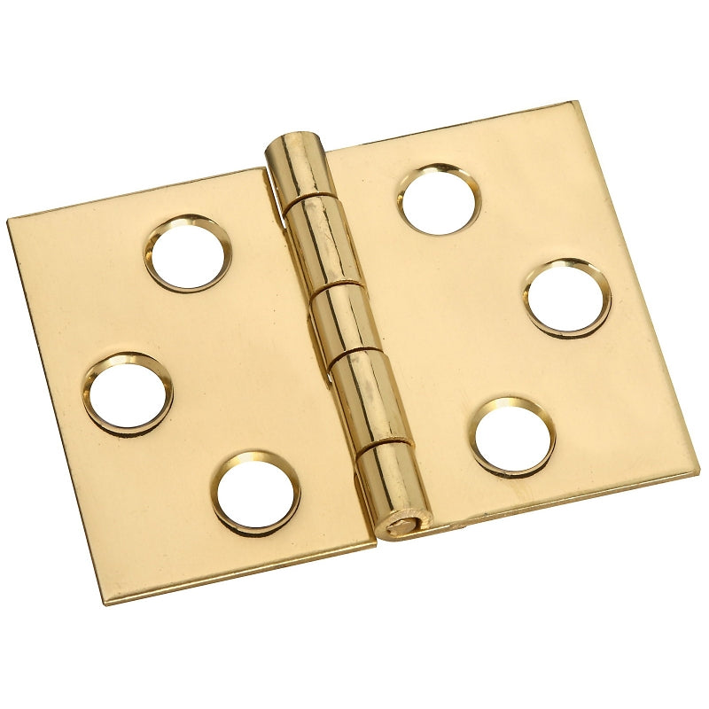 National Hardware N211-870 Desk Hinge, 1-1/2 in H Door Leaf, 0.04 in Thick Door Leaf, Brass, Solid Brass, 5 lb