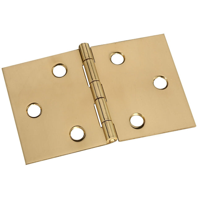 National Hardware N211-888 Desk Hinge, 2 in H Door Leaf, 0.06 in Thick Door Leaf, Brass, Solid Brass, Surface Mounting