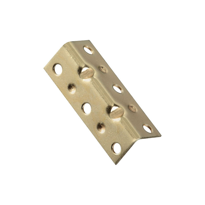 National Hardware V113 Series N226-266 Corner Brace, 2-1/2 in L, 3/4 in W, 3/4 in H, Steel, Brass, 0.04 Thick Material