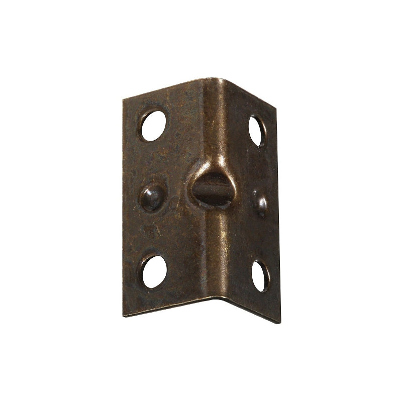 National Hardware V113 Series N226-282 Corner Brace, 1-1/2 in L, 3/4 in W, 3/4 in H, Steel, Antique Brass