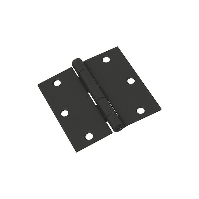 National Hardware N241-190 Square Corner Door Hinge, 3-1/2 in H Frame Leaf, Cold Rolled Steel, Full-Mortise Mounting