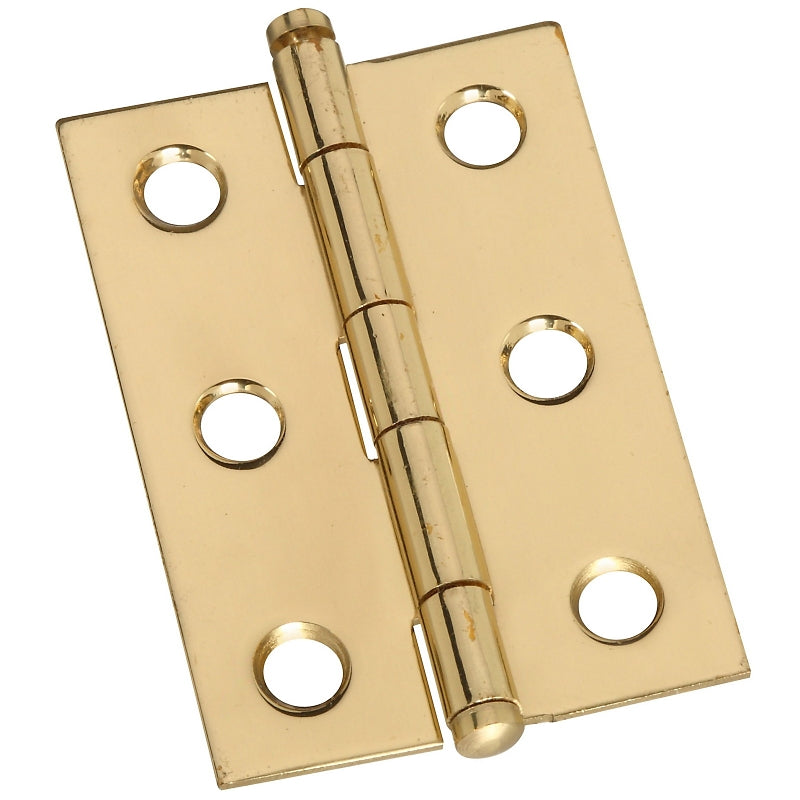 National Hardware N261-768 Decorative Hinge, 2 in H Door Leaf, 0.04 in Thick Door Leaf, Brass, Solid Brass, 5 lb