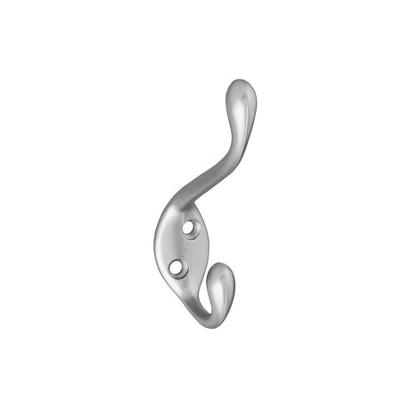 National Hardware V167 N273-508 Garment Hook, 35 lb, 2-Hook, Zinc, Satin Nickel