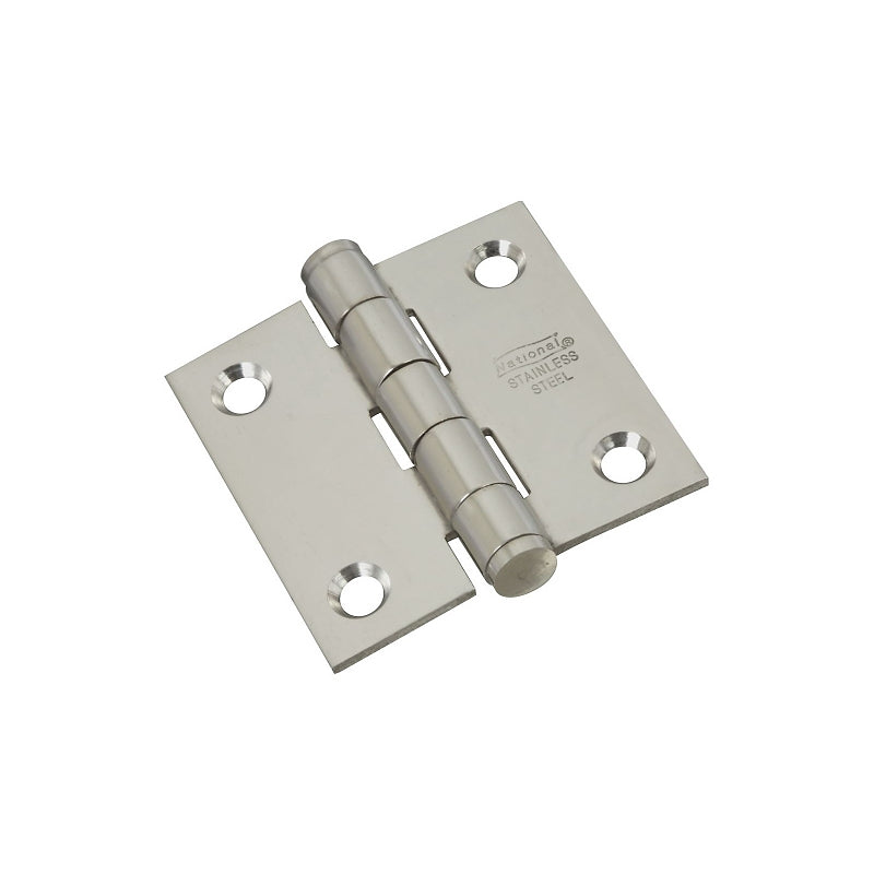 National Hardware N276-964 Door Hinge, 2 in W Frame Leaf, 0.08 in Thick Frame Leaf, Stainless Steel, Stainless Steel