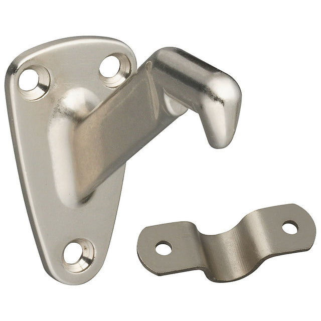 National Hardware N325-779 Handrail Bracket with Strap, 250 lb, Zinc, Satin Nickel