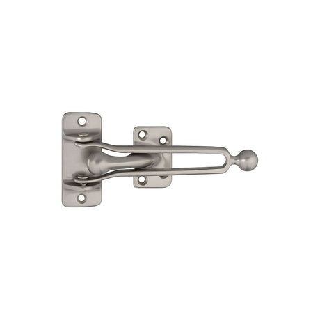 National Hardware V1928 Series N326-082 Door Security Guard, 5.17 in W, 0.74 in H, Solid Brass, Satin Nickel