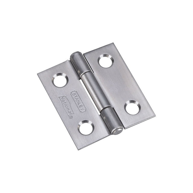 National Hardware N348-979 Narrow Hinge, 1-1/2 in W Frame Leaf, 0.045 in Thick Frame Leaf, Stainless Steel, 7 lb