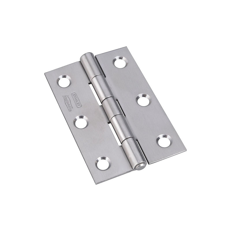 National Hardware N348-995 Narrow Hinge, 3 in W Frame Leaf, 0.065 in Thick Frame Leaf, Stainless Steel, Stainless Steel