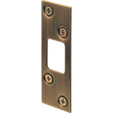 Defender Security E 2285 Deadbolt Strike Plate, 3-5/8 in L, 1-1/4 in W, Steel, Antique Brass