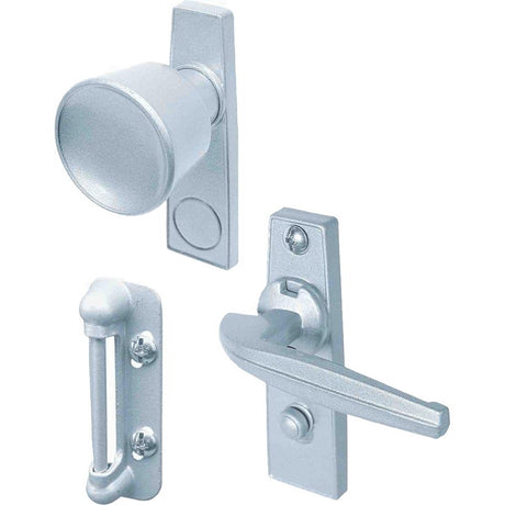 Prime-Line K 5000 Tulip Knob Latch, Aluminum, Metallic, 5/8 to 1-1/4 in Thick Door