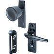 Prime-Line K 5001 Tulip Knob Latch, Aluminum, Powder-Coated, 5/8 to 1-1/4 in Thick Door