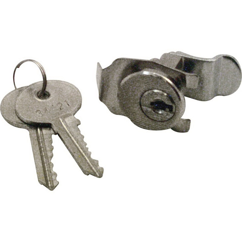 Defender Security S 4127 Mailbox Lock, 13/16 in W Dimensions, Tumbler Lock, Keyed Key, Nickel