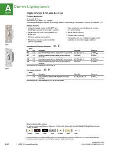 Eaton Wiring Devices RFS5-W-K Rotary Control Switch, 5 A, 120 V, Rotary Actuator, Polycarbonate, White