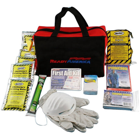Ready America 70080 Emergency Kit, Includes: (1) 2400 Calorie Food Bar, (6) 4.225 oz Water Pouches