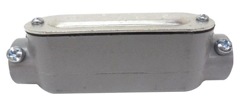 BWF 301-CGV Conduit Body, C, Thinwall, 3/4 in Hub, 5 in OAL, 2-Hub, Threaded, Aluminum, Gray
