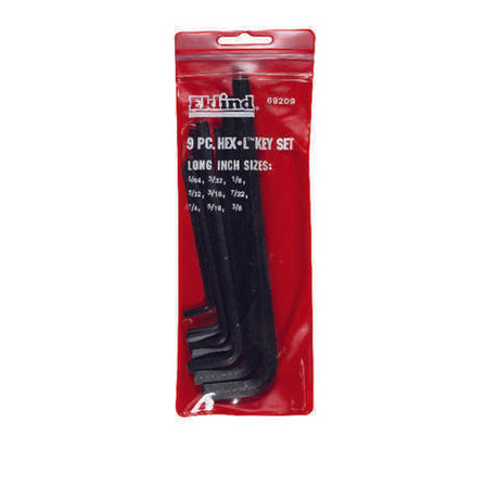 Eklind Hex-L 5/64 to 3/8 in. SAE Long Arm Hex L-Key Set 9 pc, Pack of 6