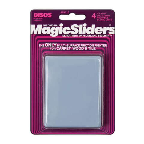 Magic Sliders Gray Nylon/Plastic Sliding Discs 4 pk, Pack of 3