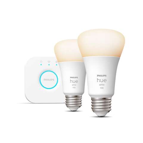 Philips HUE A19 E26 (Medium) Smart-Enabled LED Bulb Starter Kit Cool White 75 Watt Equivalence 2 pk