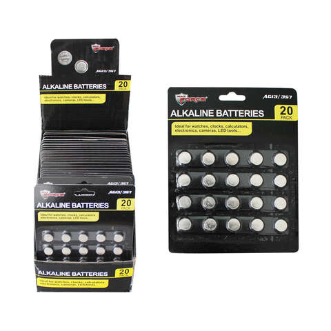 Diamond Visions MAX Force Alkaline AG13/357 3 V Button Cell Battery 20 pk, Pack of 24