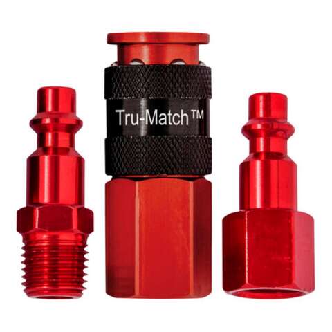 Tru-Flate Tru-Match 1/4 in. Coupler and Plug Kit Carded 3 pc