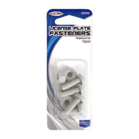 Custom Accessories White Nylon License Plate Fasteners, Pack of 12