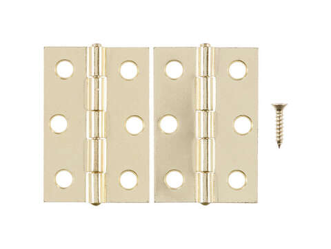 Ace 2-1/2 in. L Bright Brass Narrow Hinge 2 pk, Pack of 5