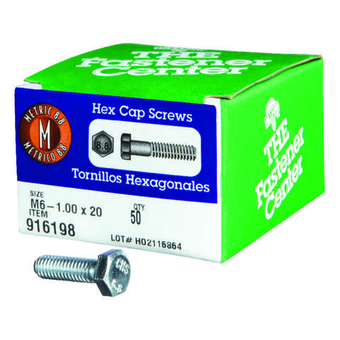 Hillman M6-1.00 mm D X 20 mm L Heat Treated Steel Hex Head Cap Screw 50 pk