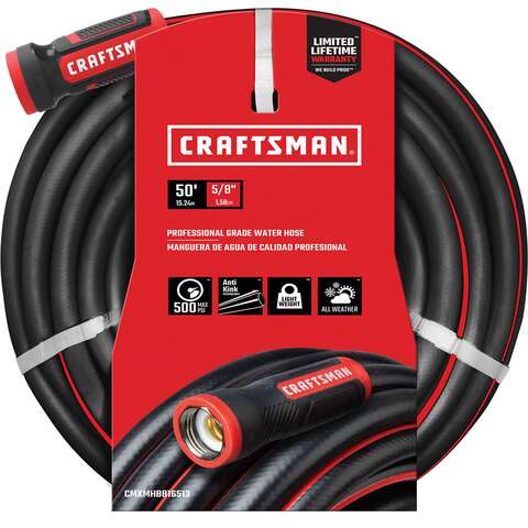 Craftsman 5/8 in. D X 50 ft. L Heavy Duty Professional Grade Garden Hose, Pack of 4