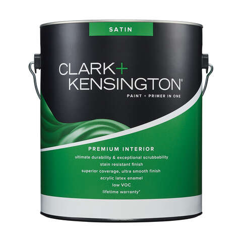 Clark+Kensington Satin Tint Base Ultra White Base Premium Paint Interior 1 gal, Pack of 4