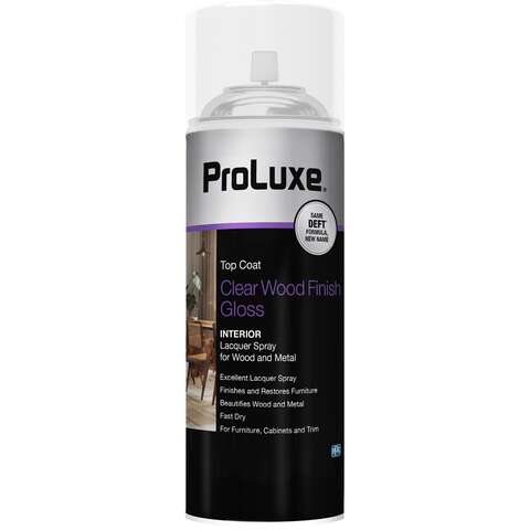 Proluxe Gloss Clear Oil-Based Wood Finish Lacquer Spray 12.25 oz, Pack of 6