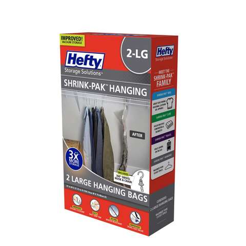 Hefty Shrink-Pak Clear Vacuum Cube Storage Bags, Pack of 3