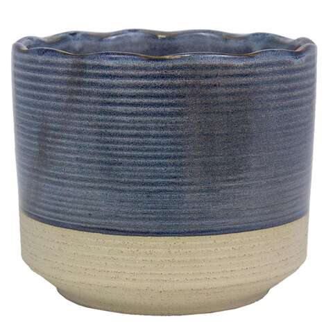 Trendspot Shore 5.1 in. H X 6 in. W X 6 in. D X 6 in. D Ceramic Planter Blue, Pack of 2