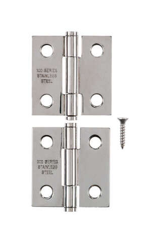 Ace .95 in. W X 1-1/2 in. L Stainless Steel Silver Stainless Steel Narrow Hinge 2 pk