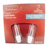 Celebrations Incandescent Clear/Warm White 2 ct Replacement Christmas Light Bulbs, Pack of 25