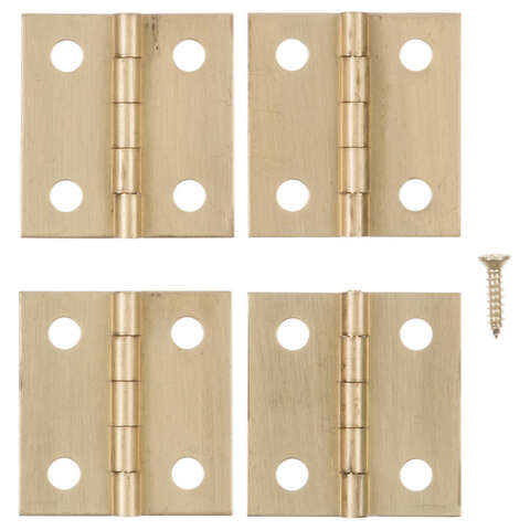 Ace 1 in. W X 1 in. L Polished Brass Brass Broad Hinge 4 pk