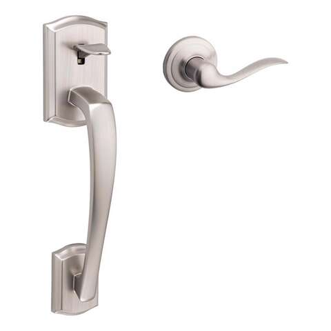 Kwikset Prescott Satin Nickel Entry Handleset 1-3/4 in.