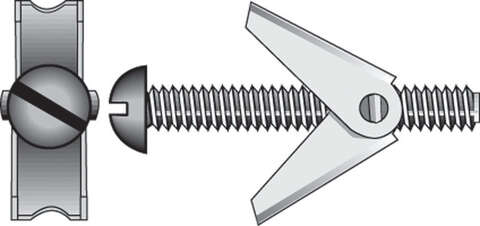 HILLMAN 1/8 in. D X 3 in. L Round Steel Toggle Bolt 15 pk, Pack of 5