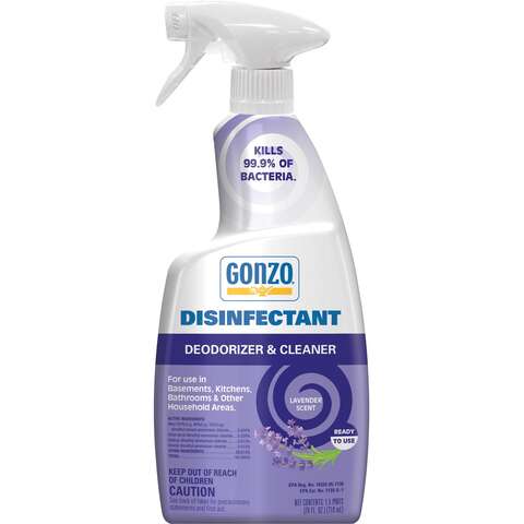 Gonzo Lavender Scent Disinfectant Deodorizer and Cleaner 24 oz 1 pk, Pack of 6