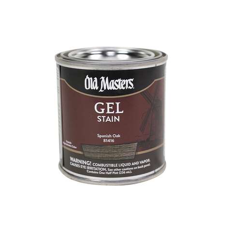Old Masters Semi-Transparent Spanish Oak Oil-Based Alkyd Gel Stain 1/2 pt, Pack of 6