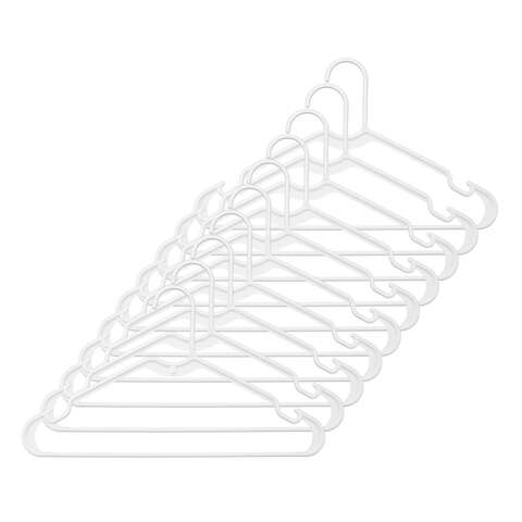 Whitmor Plastic White Hanger 10 pk