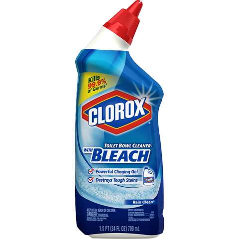 Clorox Rain Clean Scent Toilet Bowl Cleaner 24 oz Liquid, Pack of 12