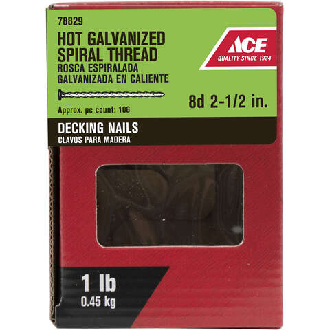 Ace 8D 2-1/2 in. Deck Steel Nail Flat Head 1 lb