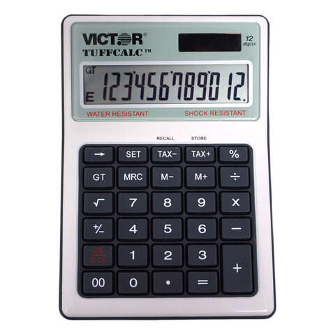 Victor Tuffcalc Silver 12 digit Solar Powered Washable Scientific Calculator