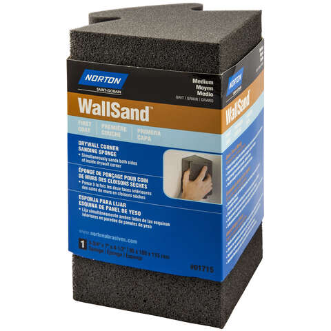 Norton WallSand 7 in. L X 3.75 in. W X 4.5 in. 80 Grit Medium Extra Large Corner Sanding Sponge