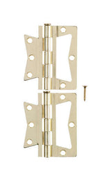 Ace 2.75 in. W X 3 in. L Bright Brass Brass Non-Mortise Hinge 2 pk, Pack of 5