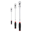 Craftsman V-Series 1/2, 1/4 and 3/8 in. drive Comfort Grip Long Flex Head Ratchet Set