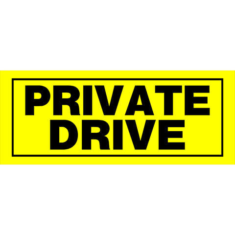 Hillman English Yellow Private Sign 6 in. H X 15 in. W, Pack of 6